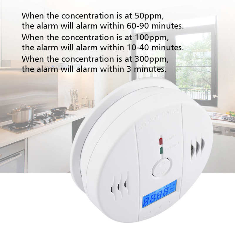 Kodumajapidamises töötav LCD digitaalne süsinikmonooksiidi detektor CO alarm CO sensor monitor