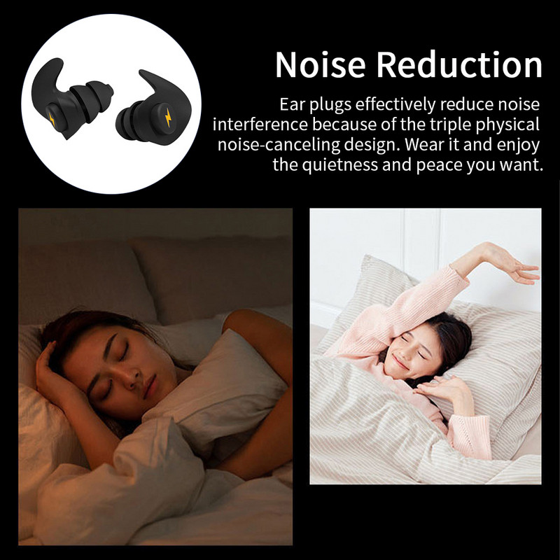 6 pairs Sound Blocking for Sleeping Noise Cancelling Ear Prig Πλενόμενος αφρός μνήμης επαναχρησιμοποιούμενος Συναυλίες Εργασία Παιδιά Ενήλικες Μελέτη