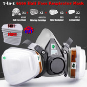 Új 7 az 1-ben 6200 porgázos légzőkészülék félarcú pormaszk festéshez permetezéshez szerves gőz vegyi gázszűrő munkabiztonság