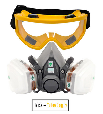 Új 7 az 1-ben 6200 porgázos légzőkészülék félarcú pormaszk festéshez permetezéshez szerves gőz vegyi gázszűrő munkabiztonság