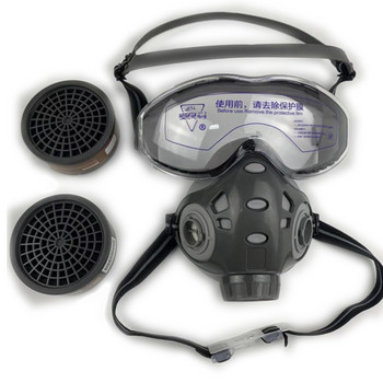 Μάσκα αερίου για όλο το πρόσωπο με γυαλιά ασφαλείας σε σπρέι χημική διακόσμηση φυτοφαρμάκων Φορμαλδεΰδη κατά της σκόνης με φίλτρο αναπνευστήρα