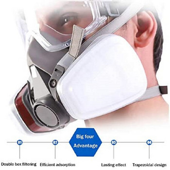 6200 Gas Mask Suit Industrial Half Face Painting Αναπνευστήρας ψεκασμού με προστατευτικά γυαλιά προστασίας από τη σκόνη Φίλτρα εργασίας ασφαλείας