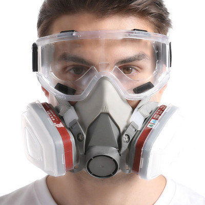 6200 Противогаз Костюм Индустриален респиратор за боядисване на половината лице с пръскане с прах и мъгла, устойчиви на защитни очила, предпазни работни филтри
