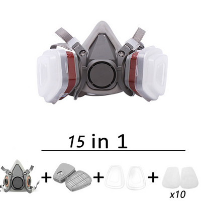 6200 Gas Mask Suit Tööstuslik pool nägu värvimine Pihustav respiraator tolmu udukindlate kaitseprillidega Tööohutuse filtrid