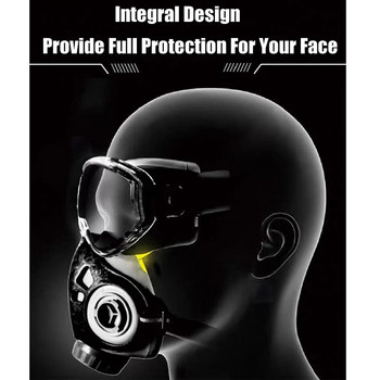 Нова маска за прах, респиратор с предпазни очила, ветроустойчива, двойни филтри, маска за цялото лице за строител, полиращ дърводелец, устойчива на прах