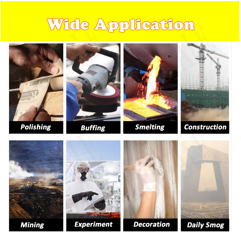 Új pormaszkos légzőkészülék védőszemüveggel, szélálló, kettős szűrős teljes arcmaszk építőipari polírozáshoz, ács porálló