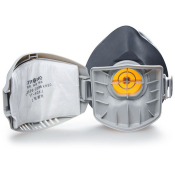 Висококачествена противопрахова маска Сиви гумени химически респиратори Половина лице Mascarilla Protectora + 1 бр. Филтър за сигурност-защита