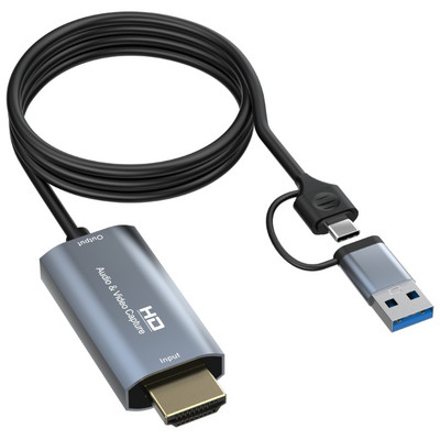 OFBK video tveršanas karte USB/TYPE-C 1080P augstas izšķirtspējas video tveršana spēļu tiešraides straumēšanas mācību video konferencei