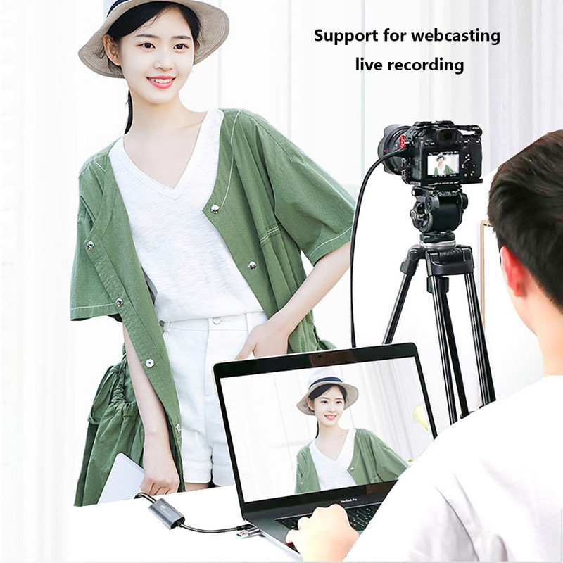 USB C videorögzítő kártya 4K HDMI-kompatibilis USB/Type-c Game Grabber Record PC-hez PS4 számítógépes kamera élő közvetítés felvételi találkozó