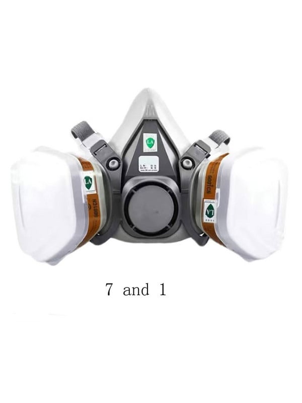 Új 7 az 1-ben 6200 porgázos légzésvédő félarcú pormaszk festéshez permetezéshez szerves gőz vegyi gázszűrő munkabiztonság