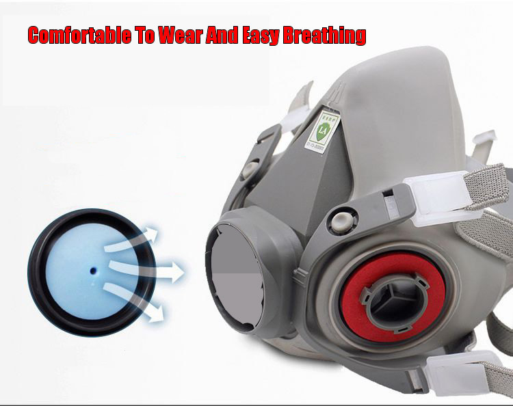 Új 7 az 1-ben 6200 porgázos légzésvédő félarcú pormaszk festéshez permetezéshez szerves gőz vegyi gázszűrő munkabiztonság