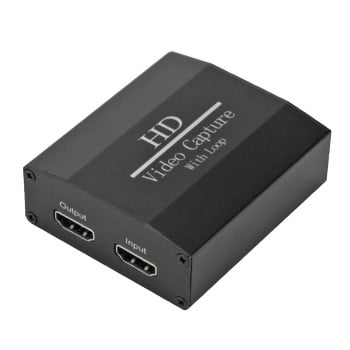 4K 60Hz Loop Out HDMI-Compatbe Κάρτα λήψης Πλάκα εγγραφής ήχου βίντεο Ζωντανή ροή USB 2.0 1080P Grabber για κάμερα παιχνιδιών PS4