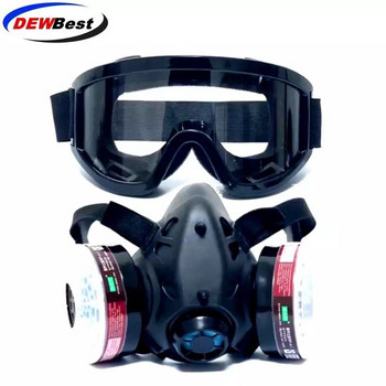 Респираторна противогазова маска против прах Респиратор за защита на лицевата противогазова маска Промишлени газови маски с филтри, широко използвани