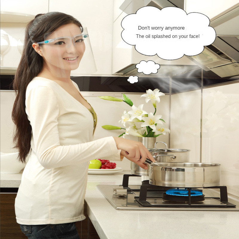 Кухненска защитна маска VITCOCO, олио за готвене, маска, устойчива на пръски, защита на лицето, устойчива на мъгла, прозрачна маска с висока разделителна способност