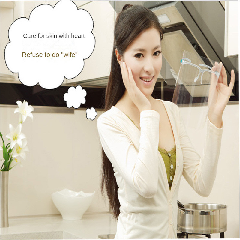 Кухненска защитна маска VITCOCO, олио за готвене, маска, устойчива на пръски, защита на лицето, устойчива на мъгла, прозрачна маска с висока разделителна способност