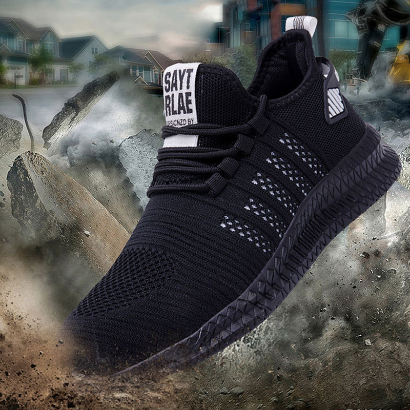 Elpusztíthatatlan biztonsági munkacipő férfi/női divatos, defektálló acél orrú cipő könnyű, légáteresztő, csúszásmentes nagyméretű cipő