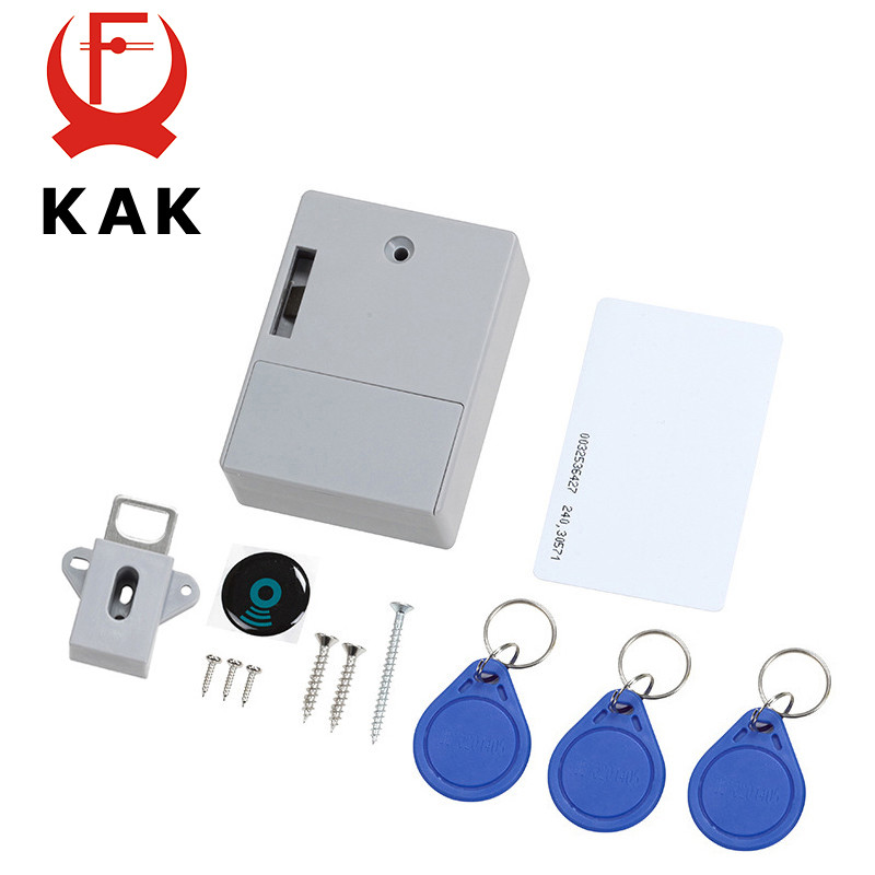 KAK jutiklio užraktas EMID IC kortelės jutiklis Skaitmeninis stalčių kortelių užraktas „pasidaryk pats“ išmanioji elektroninė nematoma paslėpta spintelės užrakto įranga