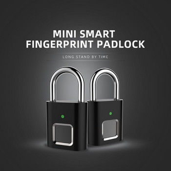Интелигентен биометричен отпечатък на палец Катинари за врата Акумулаторна ключалка за врата Пръстов отпечатък Интелигентен катинар USB Бързо отключване без ключ