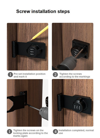 Мебелни ключалки без ключ 90° Брави с парола Врата на шкаф Пощенска кутия Чекмедже Шкаф Шкаф Досие Ключалка за гардероб за сигурност на дома