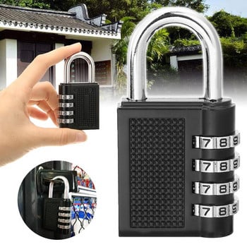 Heavy Duty 4 Dial Dial Combination Lock Ανθεκτικό στις καιρικές συνθήκες Λουκέτο ασφαλείας για υπαίθριο γυμναστήριο Safely Code Lock Μαύρο