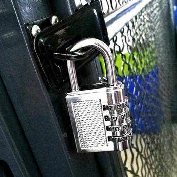 Тежкотоварна 4-цифрена кодова ключалка Устойчив на атмосферни влияния защитен катинар Фитнес на открито Безопасна кодова ключалка Черна