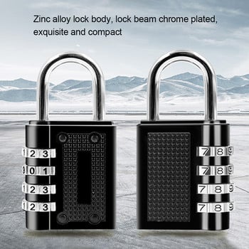 Heavy Duty 4 Dial Dial Combination Lock Ανθεκτικό στις καιρικές συνθήκες Λουκέτο ασφαλείας για υπαίθριο γυμναστήριο Safely Code Lock Μαύρο