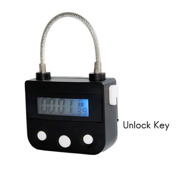 Метална ключалка за таймер USB LCD дисплей Метален електронен акумулаторен многофункционален катинар за таймер Бял
