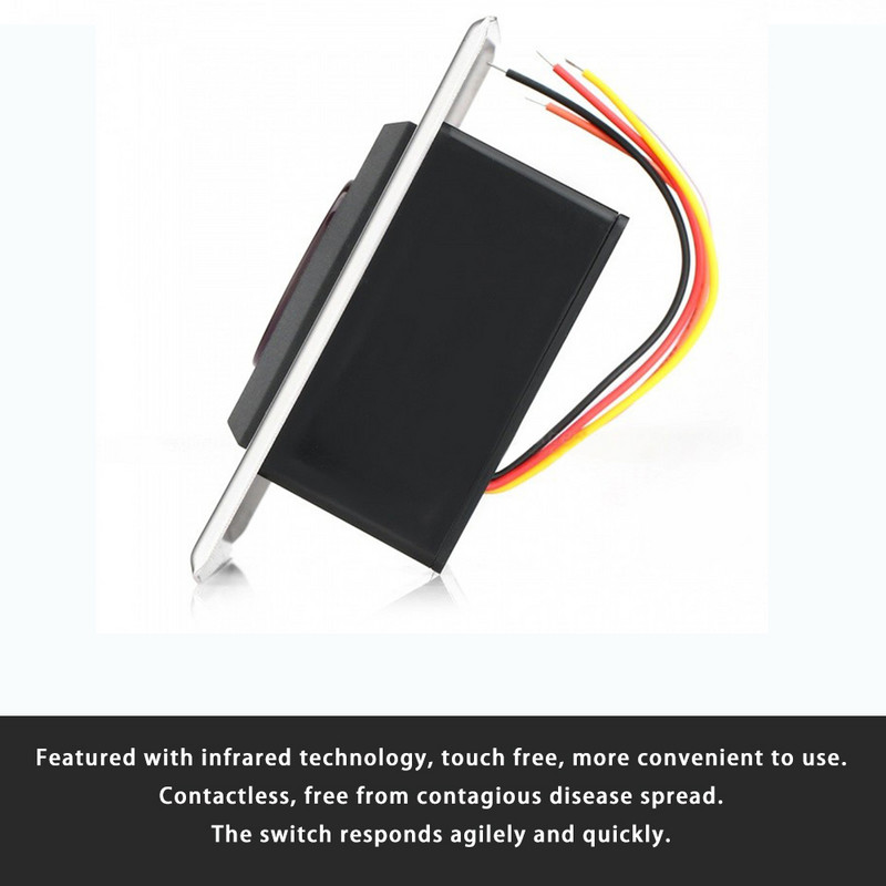 Infraraudonųjų spindulių jutiklio mygtuko jungiklis be prisilietimo bekontakčių durų atleidimo išėjimo mygtukas su šviesos diodu indikatoriumi, skirtas prieigos kontrolės durų jungikliui