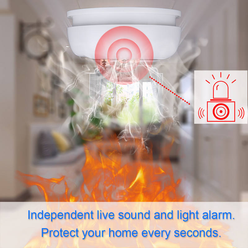 GauTone neatkarīgs dūmu detektors mājas apsardze ugunsgrēka dūmu jutīgs detektors portatīvie trauksmes sensori ugunsdzēsības aprīkojums