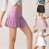 Mākoņa slēpšana Droši tenisa svārki Sporta zāle Golfa skriešanas kroku biksīšu svārki SEXY sieviešu plāni sporta fitnesa šorti kabata ar augstu vidukli Skort