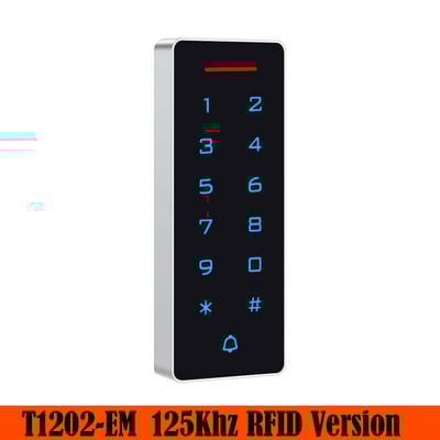 Eraldiseisev taustvalgustus puutetundliku juurdepääsu juhtimise klaviatuur 125 khz 13,56 MHz RFID lähedus Wiegand 26 juurdepääsukontrolli kaardilugeja 2000 kasutajat