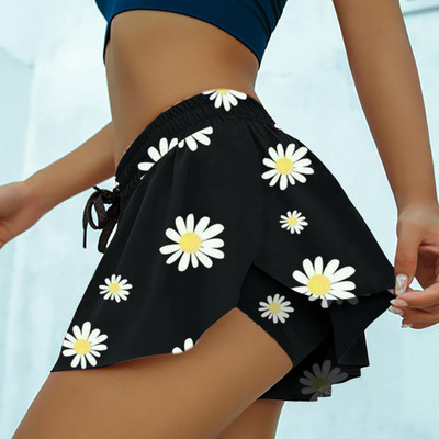 Naiste sport Tennis Skorts Butterfly Print Outdoor Jooga Sisemine Lühike Seelik Kõrge Elastne Vöökoht Golf Mini Hakama Naiste Suveks