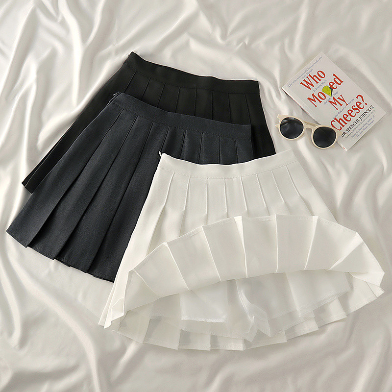 Plisseeritud tenniseseelik Skort tennise naiste golfirõivad valge must tenniseseelik lühikeste pükstega Mini plisseeritud seelik Naiste sportlik seelik