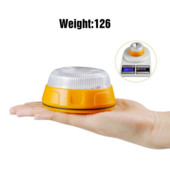 Avārijas satiksmes drošības uzliesmojums, mirgojošs brīdinājuma signāls, magnētiskā pamata diska bāka vieglo kravas automašīnu laivai