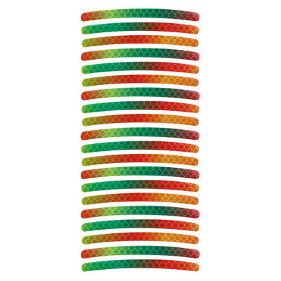 20 gab. Automašīnas velosipēda motocikla riteņa rumbas atstarojoša uzlīme Nakts braukšanai Gaismas automašīnas riepas loka atstarojošas sloksnes uzlīmes