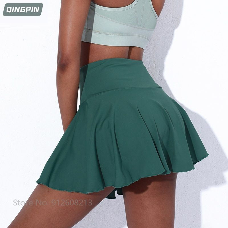 Nyári női rakott teniszszoknyák magas derekú teniszszoknyák edzőtermi jóga sportrövidnadrágok női tollaslabda futószoknyák zsebbel