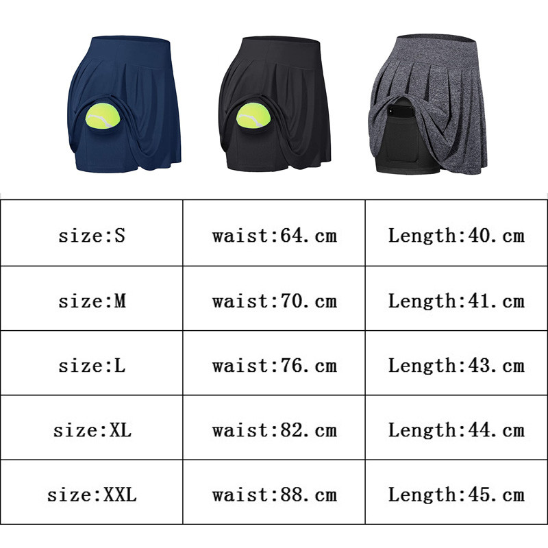 Trenažieru zāles jogas svārki ar augstu vidukli, tenisa svārki, fitnesa svārki, skriešanas svārki sievietēm ātri žūstoši sporta svārki, kabatas vingrošanas tērpi, 2020.
