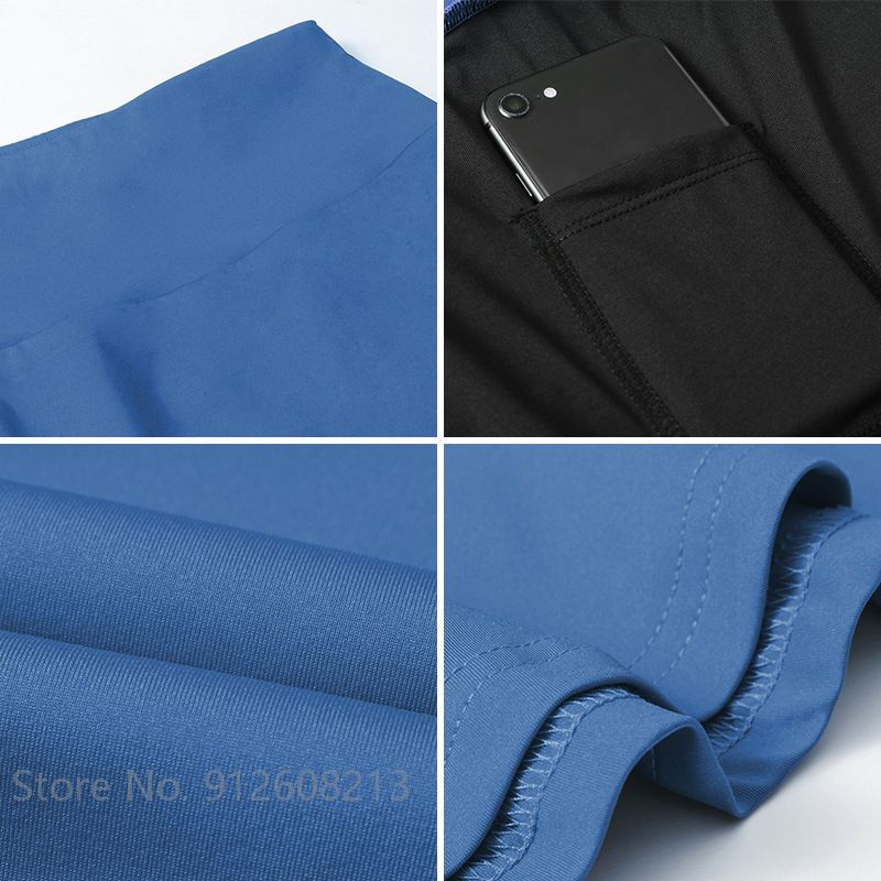 Moterų teniso skortai, sportiniai trumpi klostuoti sijonai, neryškūs šortai aukštu juosmeniu, sportiški apatiniai moteriški greitai išdžiūvę bėgimo drabužiai