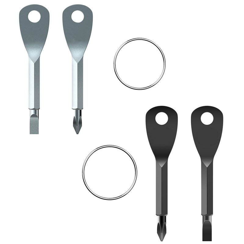 Mini pārnēsājams pašaizsardzības atslēgu piekariņu komplekts āra daudzfunkcionāls izdzīvošanas rīks Skrūvgriezis Personiskās aizsardzības atslēgu piekariņš sudraba melns