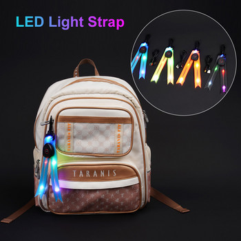 LED светеща ученическа чанта, висулка, предупредителна раница за нощно каране, USB зареждане, PVC, лястовича опашка, светещ декор за къмпинг на открито