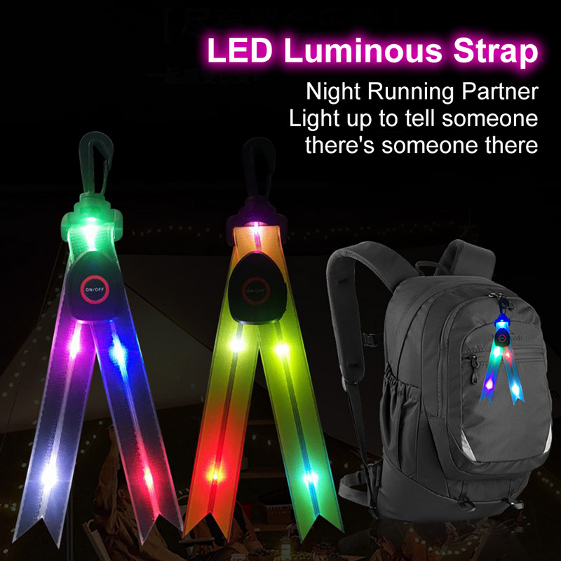 LED világító iskolatáska függő éjszakai lovaglás figyelmeztető hátizsák lámpa USB töltő PVC fecskefarkú világító dekor kültéri kempingezéshez