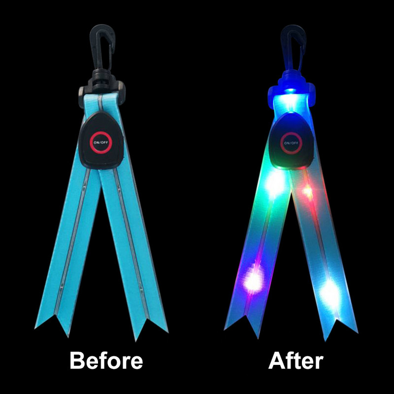 LED világító iskolatáska függő éjszakai lovaglás figyelmeztető hátizsák lámpa USB töltő PVC fecskefarkú világító dekor kültéri kempingezéshez