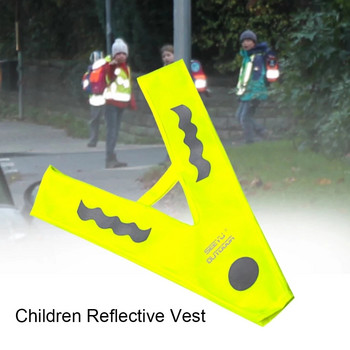 Светлоотразителна жилетка за деца на открито Ученици Полиестер Безопасност на движението Бягане Колоездене Път V-образна Висока видимост Нощна сигурност