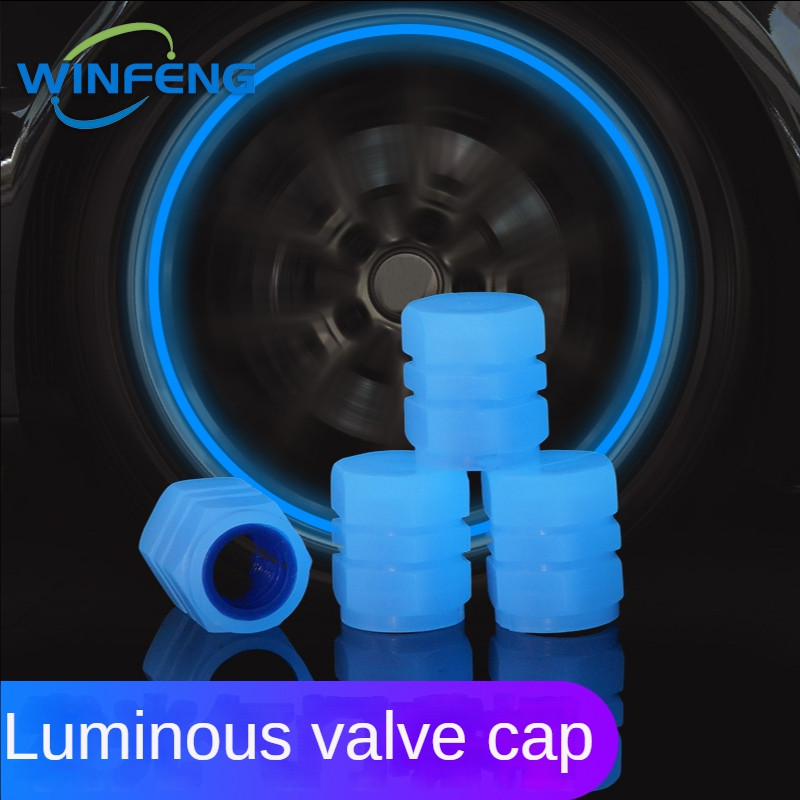 4 vnt Automobilių šviečiančių padangų vožtuvų dangteliai fluorescenciniai naktiniai švytintys motociklai dviračiai dviračiai ratai padangos stebulės vožtuvo koto dangtelių dekoras