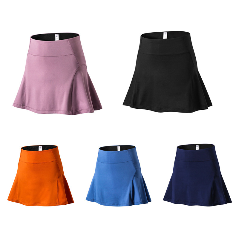 Naiste tenniseseelik kõrge vöökohaga tenniseseelik püksid ühevärviline kiiresti kuivav jooga seelik golfipüksid Skort