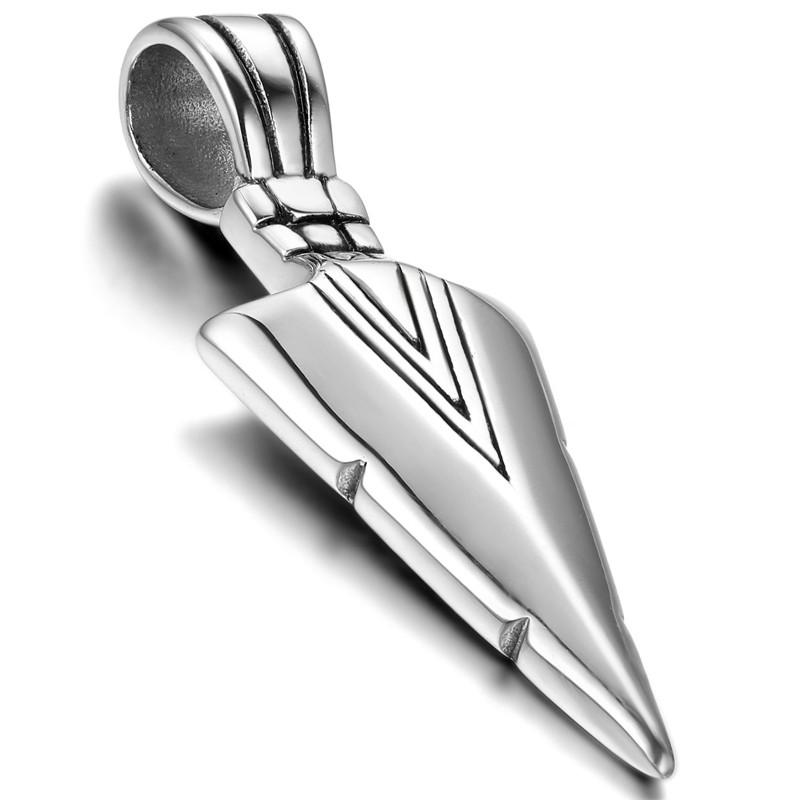 Personiskā drošība Pašaizsardzības gara kaklarota ar bultu kulonu vīriešiem sievietēm nerūsējošā tērauda rotaslietas ķēdes aizsardzības instrumenti