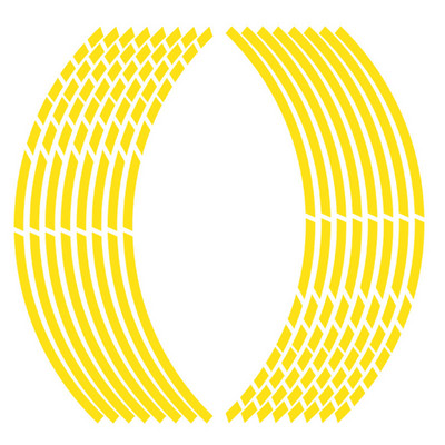 18"-os 16 db-os csíkos kerékmatrica vízálló fényvisszaverő felnicsíkos szalagos kerékpárhoz, 16-18 hüvelykes motorkerékpár/autó felnicsíkos kerekekhez