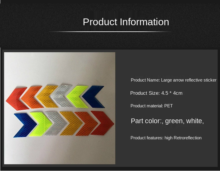 Auto elektrimootorratta kere kaunistus Modifitseeritud noolega helkurkleebised Teemantidega hoiatuskleebised