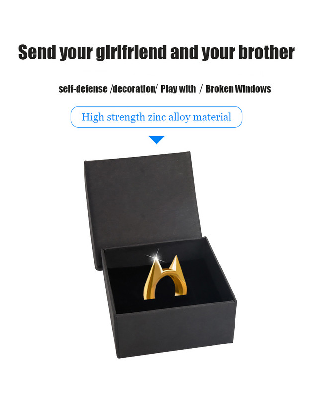 Āra ekipējuma vīriešu un sieviešu pašaizsardzības cīņa Vilka ierocis pirksts pirksts zeltnesis sprādze gredzens izsists logs