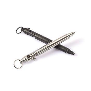 Нова тактическа химикалка от неръждаема стомана Ретро дизайн Химикалка Болт Превключвател Etro Химикалка с топка Консумативи за самозащита EDC Инструмент Подарък